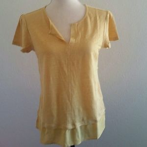 Sanctuary uptown tiered hem linen tee size small